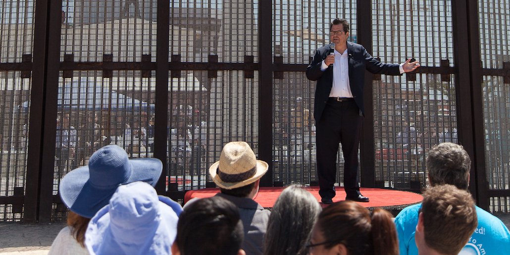 Rick Najera speaking in San Diego during TEDxMonumento258 in 2015