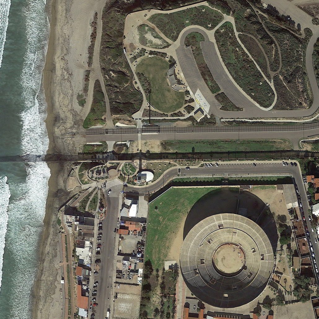 Arial view above the site for TEDxMonumento258